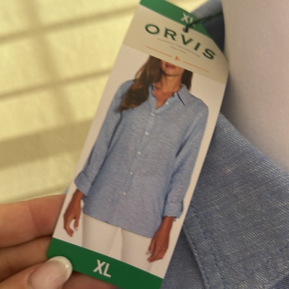 NWT Orvis linen long sleeve top - Picture 3 of 6
